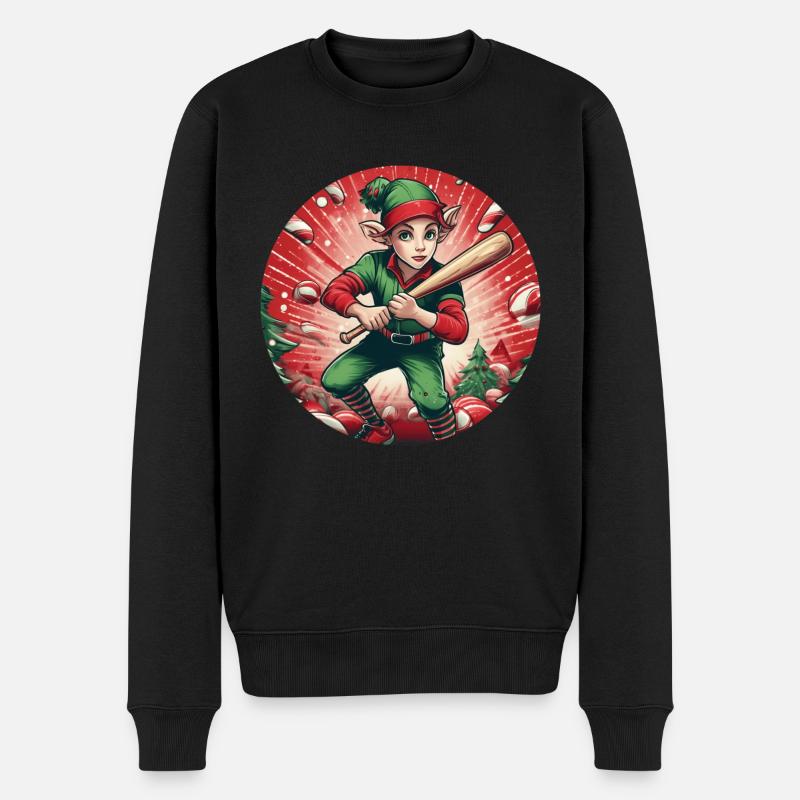 Baseball elfe de Noël - Pull Premium bio Homme - noir