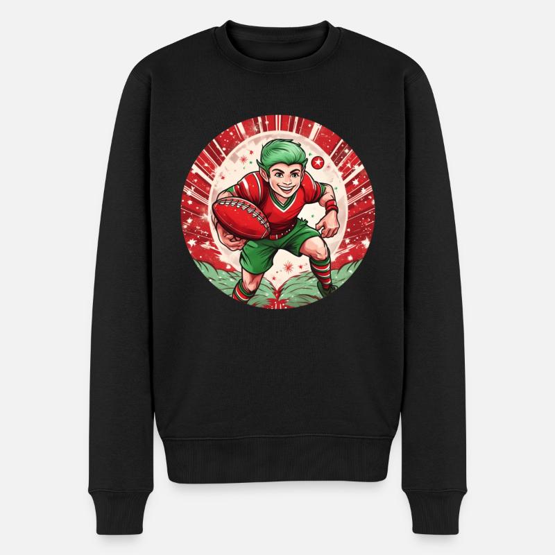 Elfe de Noël Rugby - Pull Premium bio Homme - noir