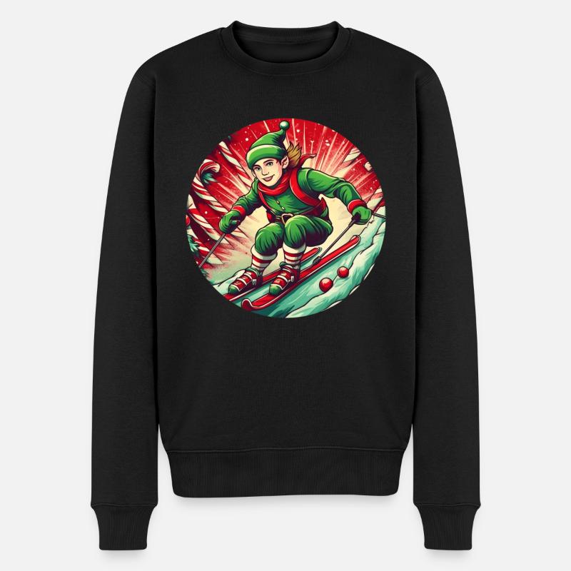 Ski des elfes de Noël - Pull Premium bio Homme - noir