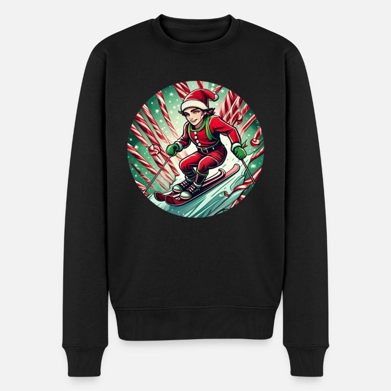 Ski des elfes de Noël - Pull Premium bio Homme - noir