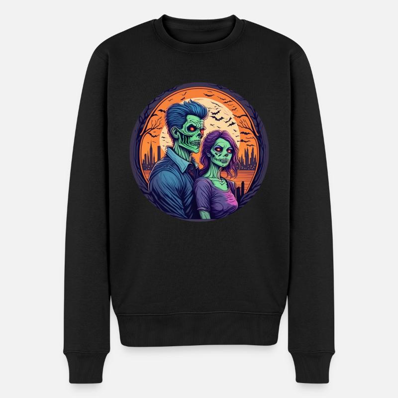 Gruseliges Halloween-party-kostüm, Zombie-paar - Pull Premium bio Homme - noir