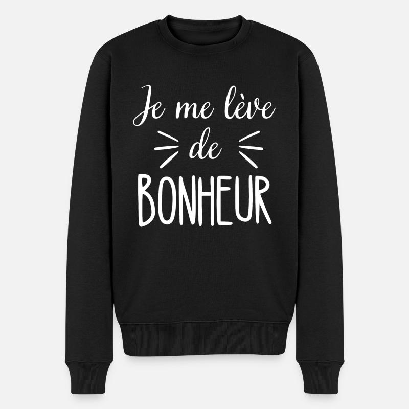 Je me lève de bonheur - Pull Premium bio Homme - noir
