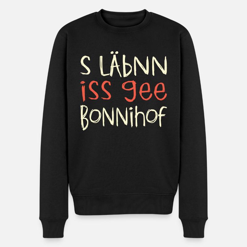 Läbnn iss gee Bonnihof - Männer Premium Bio Pullover - Schwarz