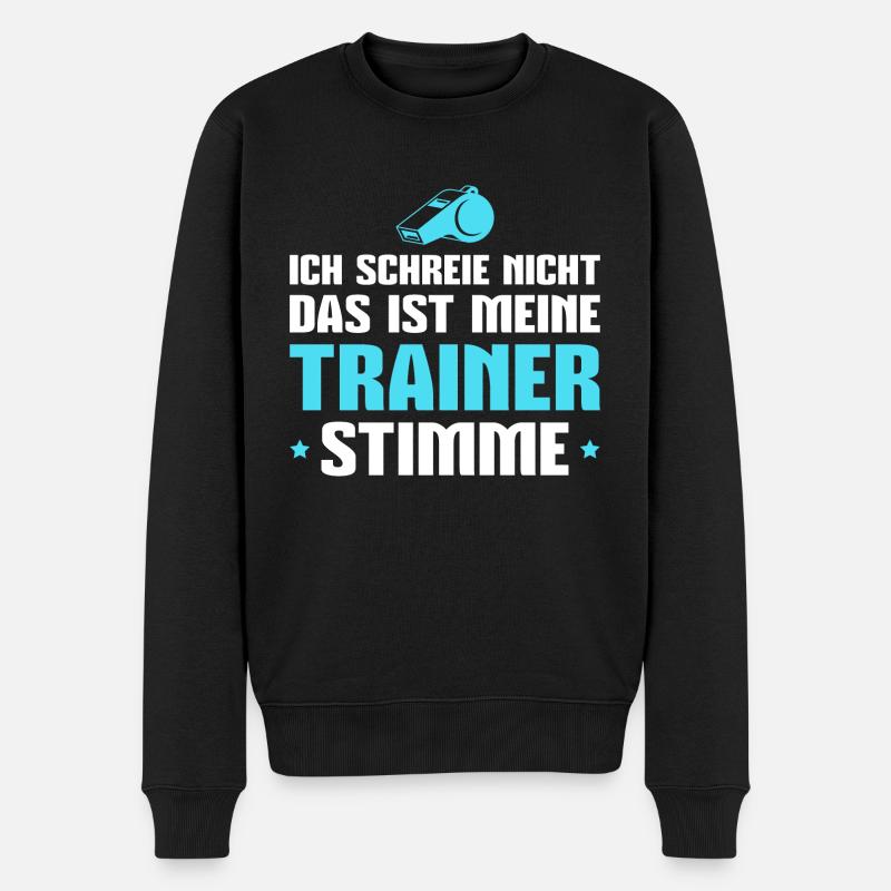 Trainer Spruch Sportverein Fußballtrainer Geschenk - Männer Premium Bio Pullover - Schwarz