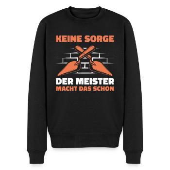 Handwerk Meisterprüfung Maurer Meister Geschenk - Männer Premium Bio Pullover - Schwarz - Vorne - Nico (187cm)