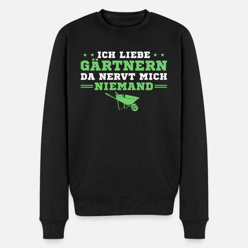 Gärtnern Da nervt mich niemand Gärtner - Männer Premium Bio Pullover - Schwarz