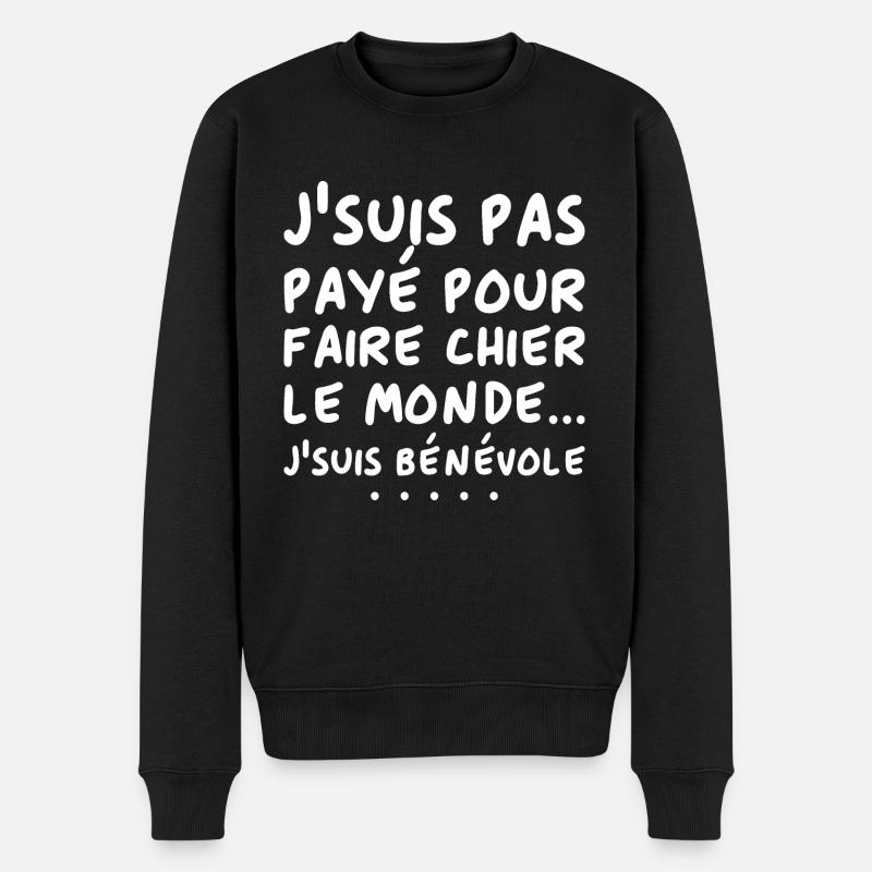 Humour Cadeau Engagé en tant que Bénévole - Pull Premium bio Homme - noir