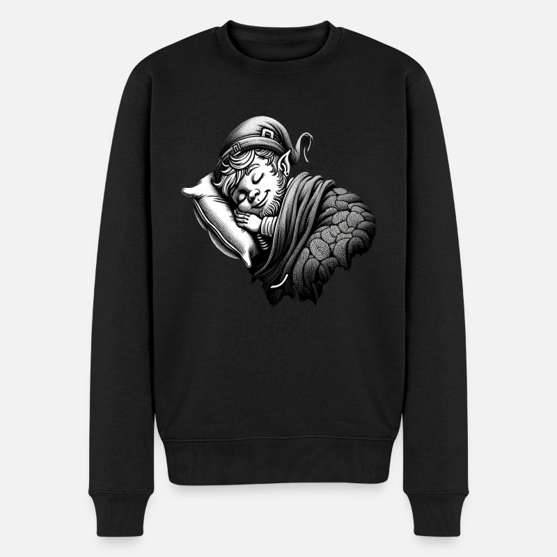 Leprechaun endormi (Leprechaun irlandais) - Pull Premium bio Homme - noir