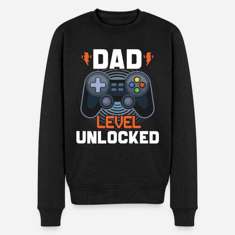 Dad level unlocked - Pull Premium bio Homme - noir