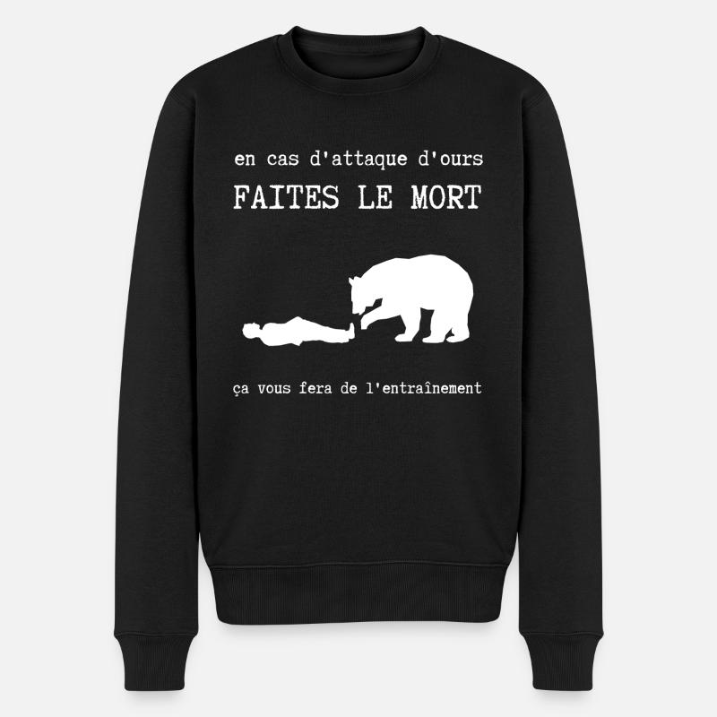 en cas d'attaque d'ours - Pull Premium bio Homme - noir