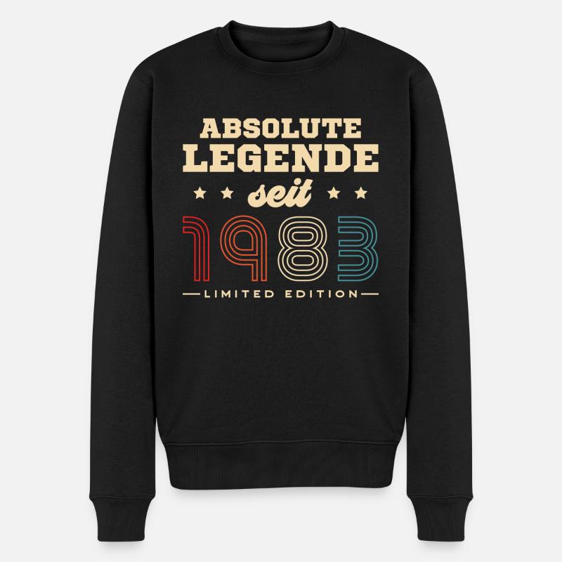 Absolute Legende seit 1983 Jahrgang Geburtstag - Männer Premium Bio Pullover - Schwarz