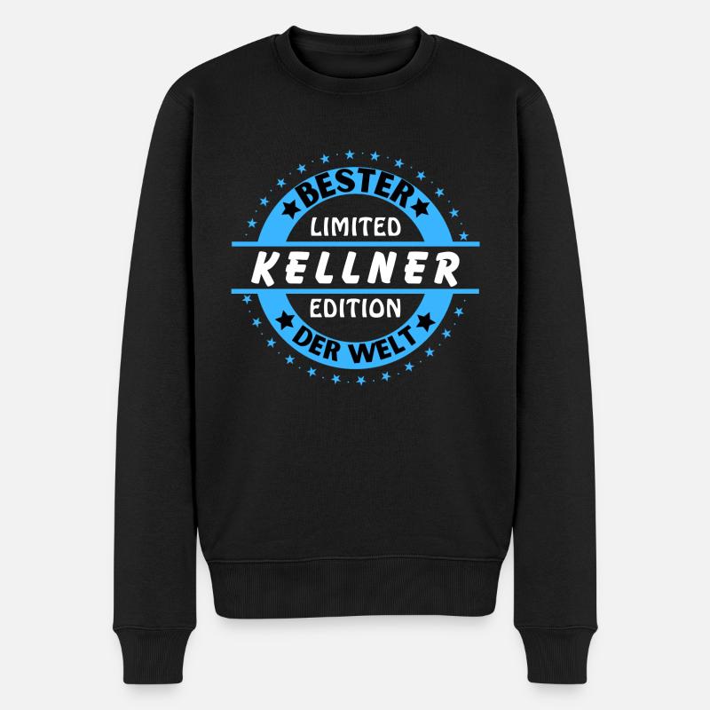 Bester Kellner der Welt - Männer Premium Bio Pullover - Schwarz