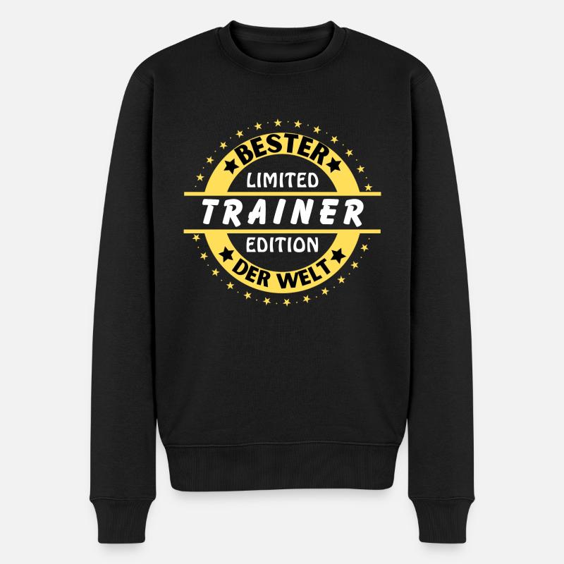 Bester Trainer der Welt - Männer Premium Bio Pullover - Schwarz