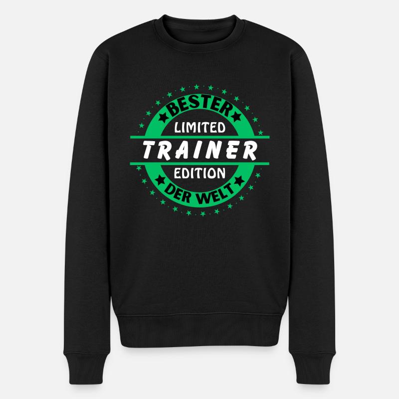 Bester Trainer der Welt - Männer Premium Bio Pullover - Schwarz
