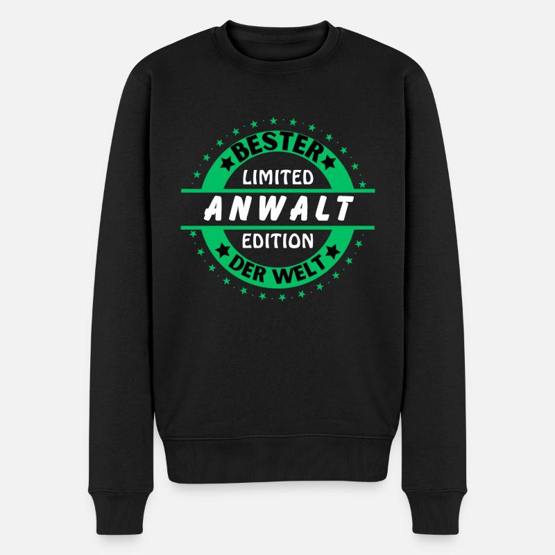 Bester Anwalt der Welt - Männer Premium Bio Pullover - Schwarz