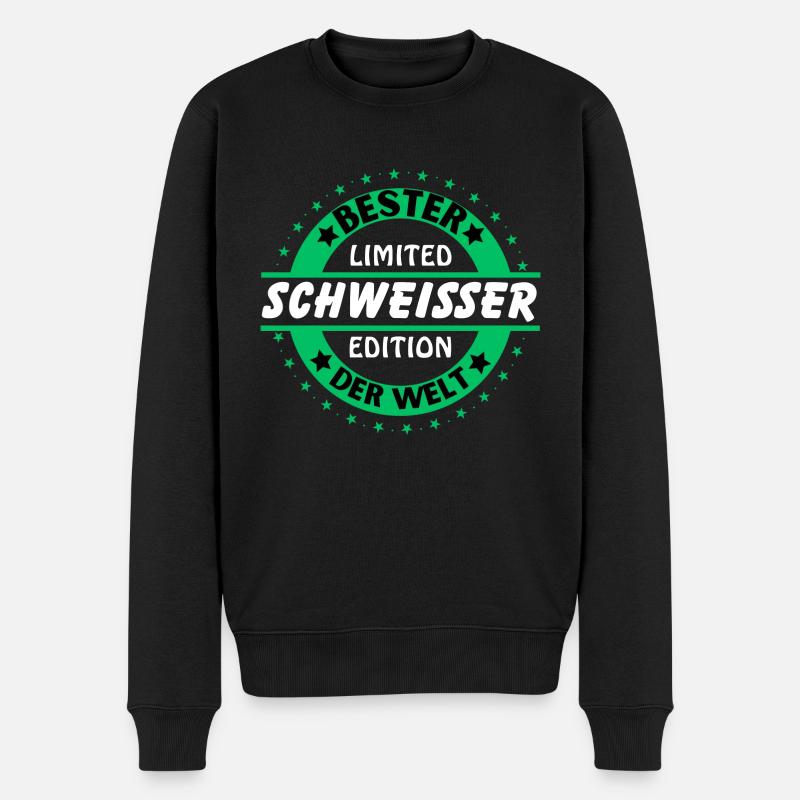 Bester Schweißer der Welt - Männer Premium Bio Pullover - Schwarz