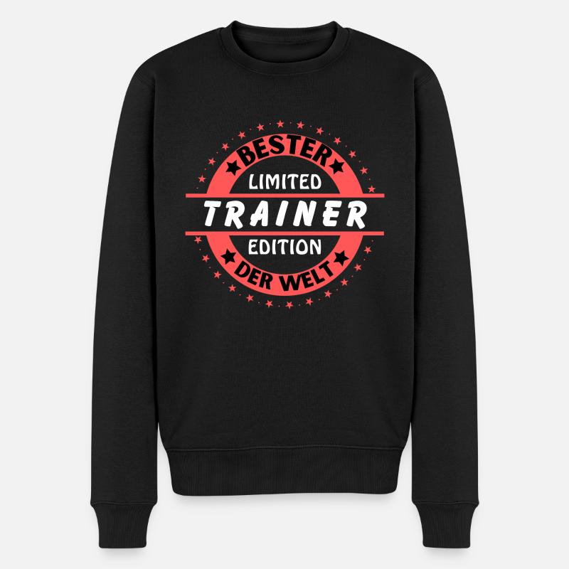 Bester Trainer der Welt - Männer Premium Bio Pullover - Schwarz