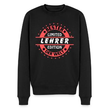 Bester Lehrer der Welt - Männer Premium Bio Pullover - Schwarz - Vorne - Nico (187cm)