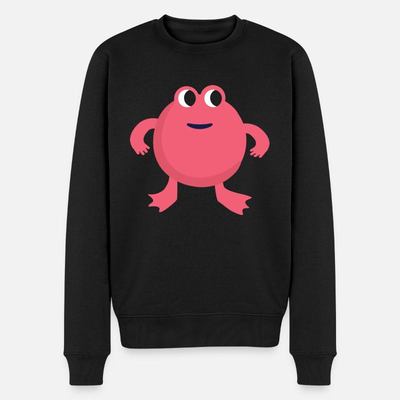 Monstre grenouille rose - Pull Premium bio Homme - noir