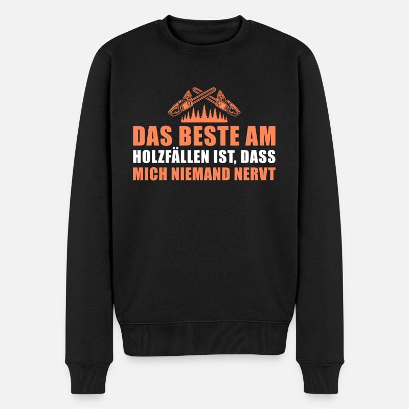 Forstwirt Humor Förster Holzfäller - Männer Premium Bio Pullover - Schwarz