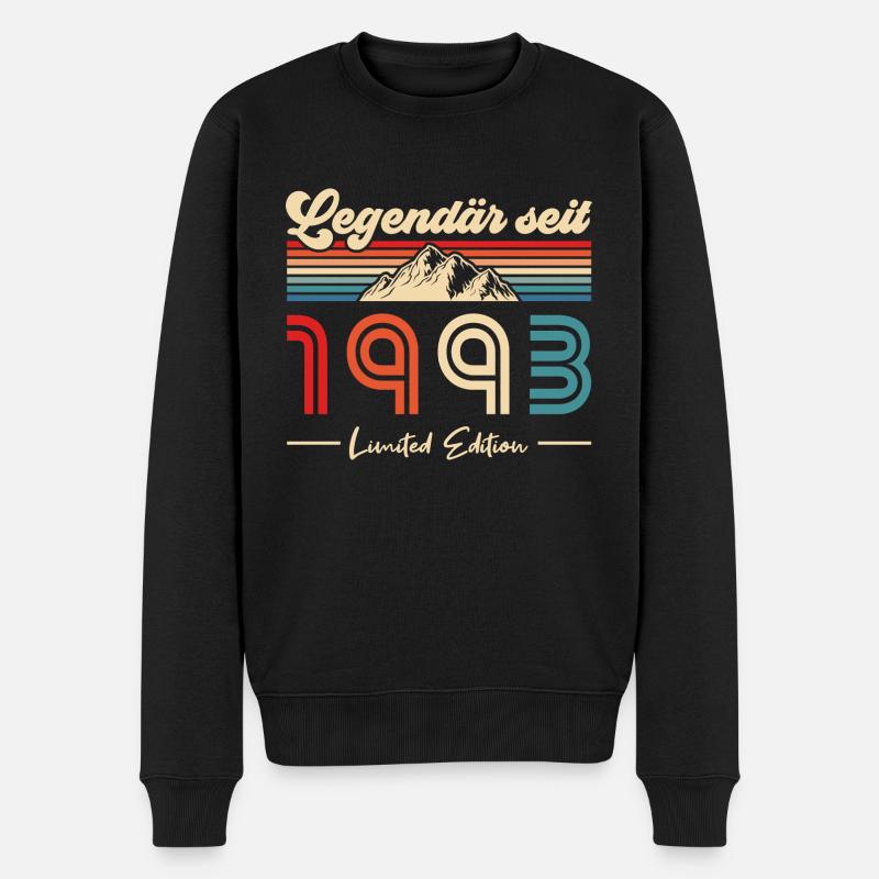 Jahrgang 1993 Vintage 30 Geburtstag Geschenkidee - Männer Premium Bio Pullover - Schwarz