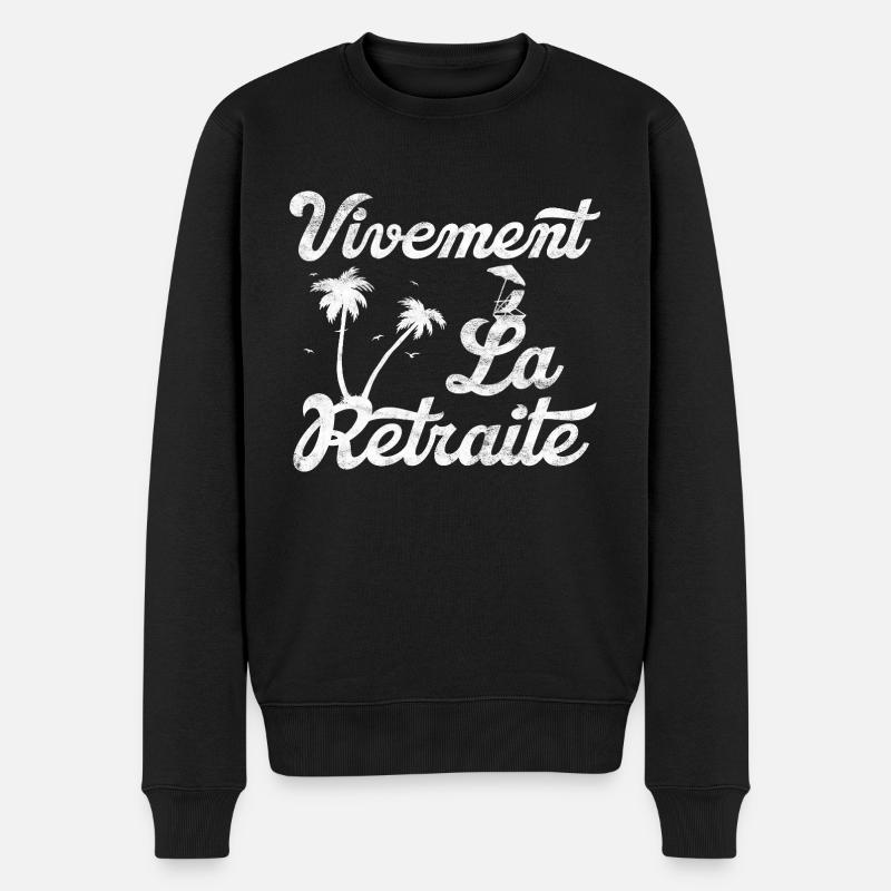Vivement La Retraite - - Pull Premium bio Homme - noir