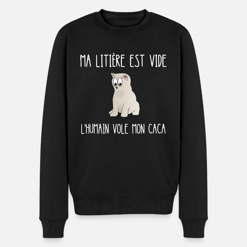 ma litière est vide - Pull Premium bio Homme - noir