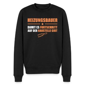 Heizungsbau Humor Installateur Heizungsbauer - Männer Premium Bio Pullover - Schwarz - Vorne - Nico (187cm)