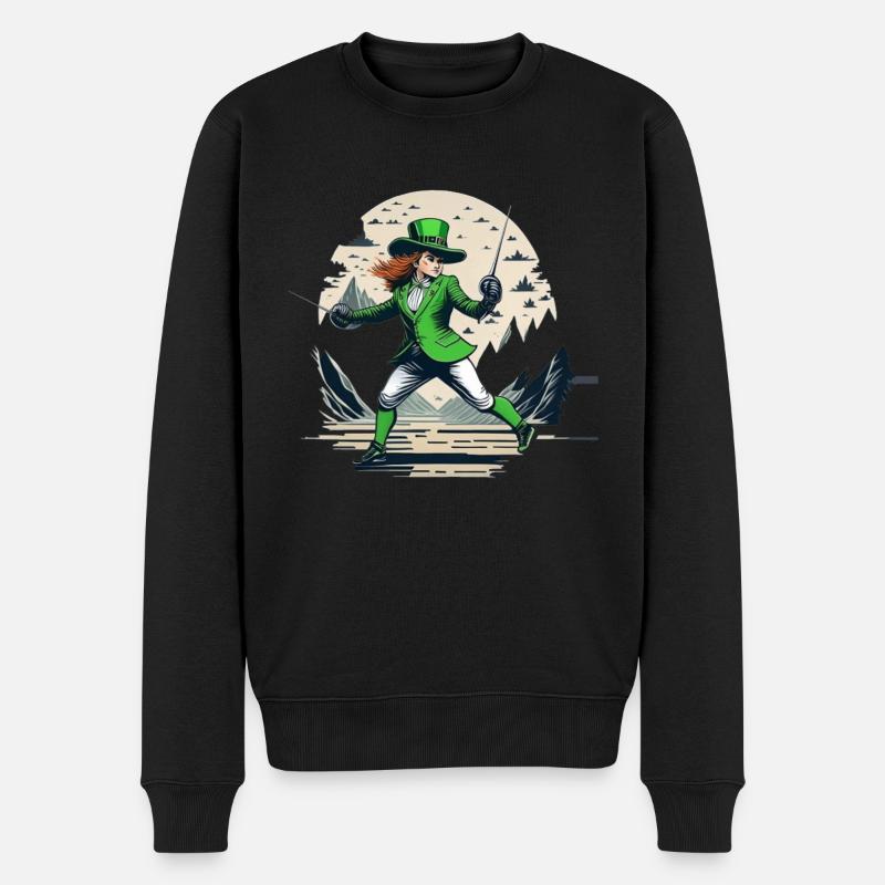 Clôture Trèfle de la Saint-Patrick - Pull Premium bio Homme - noir
