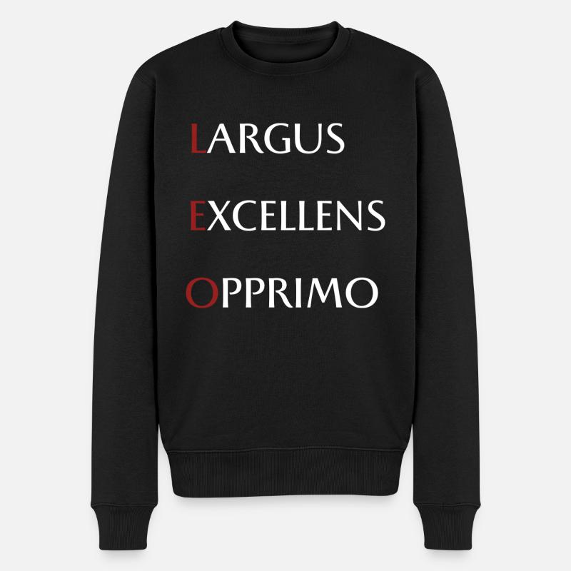 Leo - Männer Premium Bio Pullover - Schwarz