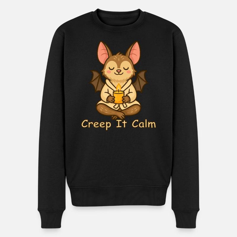 Chauve-souris méditative – Creep It Calm - Pull Premium bio Homme - noir