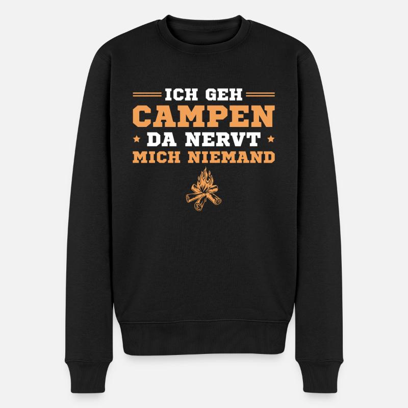 Campen Da nervt mich niemand Camping - Männer Premium Bio Pullover - Schwarz