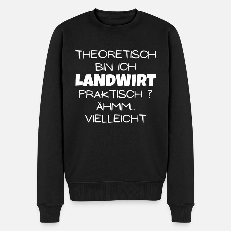Theoretisch Landwirt - Männer Premium Bio Pullover - Schwarz