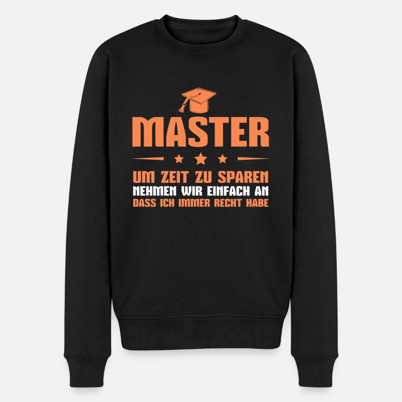 Studium Abschluss Masterprüfung Master Geschenk - Männer Premium Bio Pullover - Schwarz