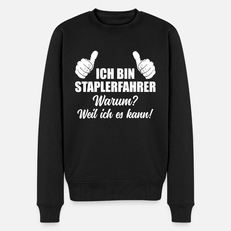 Logistik Gabelstapler Lagerist Staplerfahrer - Männer Premium Bio Pullover - Schwarz