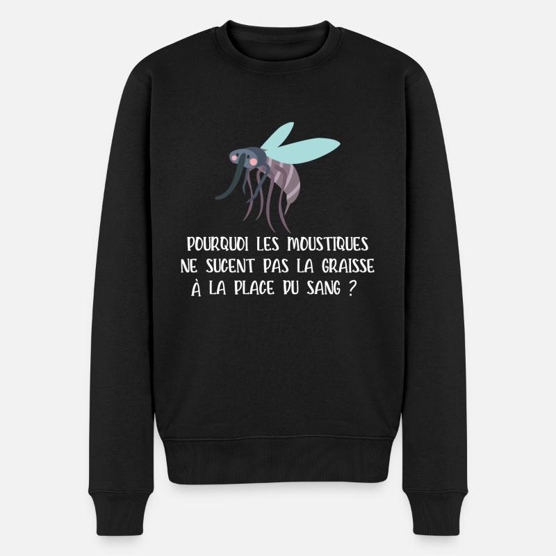 pourquoi les moustiques ne sucent pas la graisse - Pull Premium bio Homme - noir