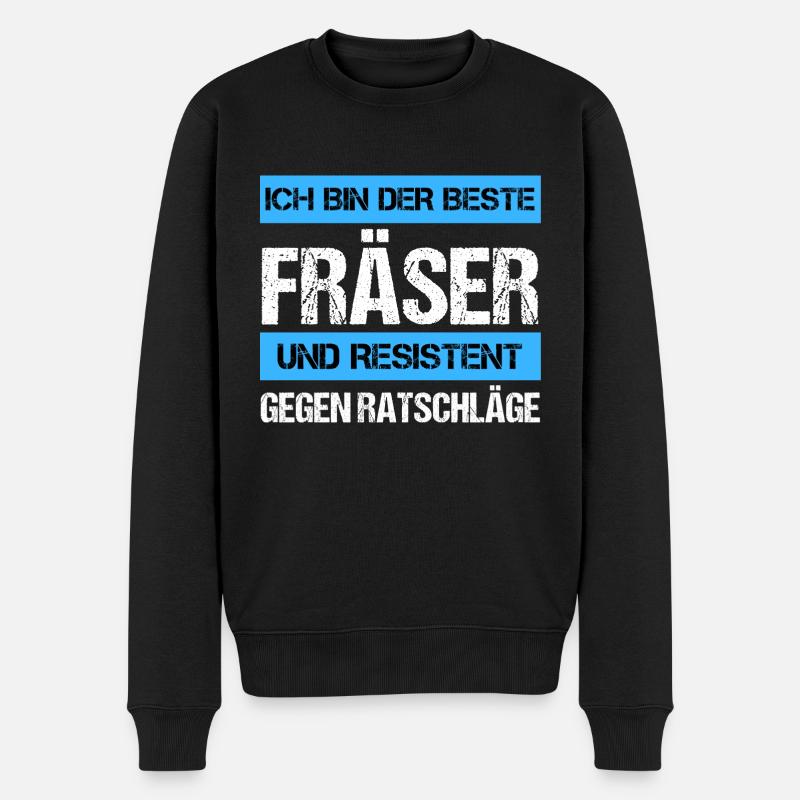 Resistenter Fräser - Männer Premium Bio Pullover - Schwarz