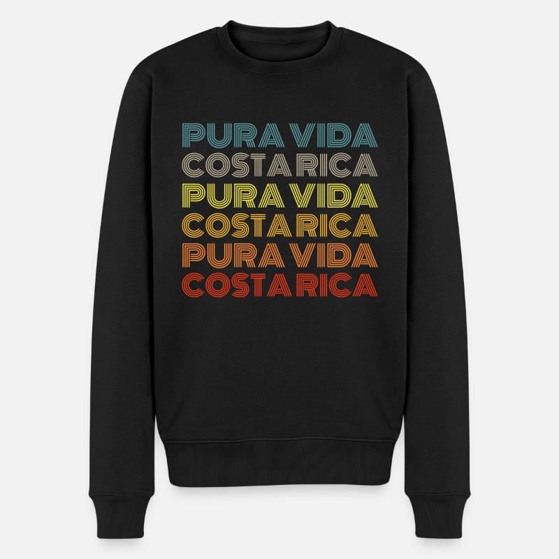 Pura Vida Costa Rica - Männer Premium Bio Pullover - Schwarz