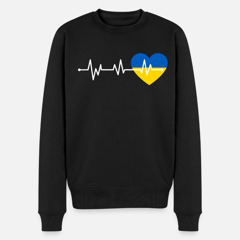 Battement de cœur Ukraine - Pull Premium bio Homme - noir