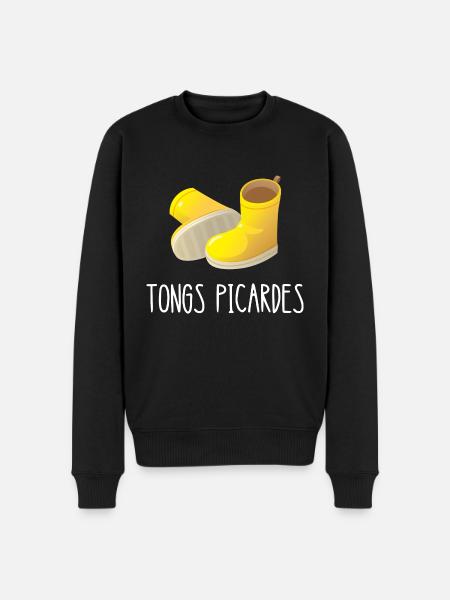 tongs picardes - Pull Premium bio Homme - noir