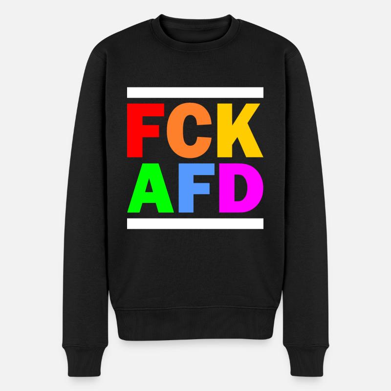 Fck afd - Männer Premium Bio Pullover - Schwarz