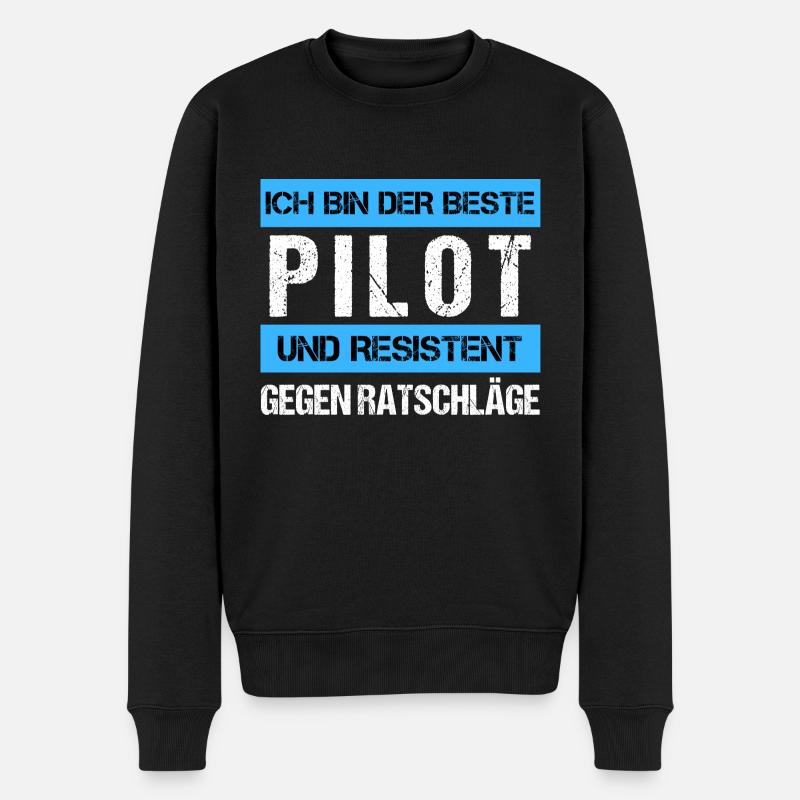 Resistenter Pilot - Männer Premium Bio Pullover - Schwarz