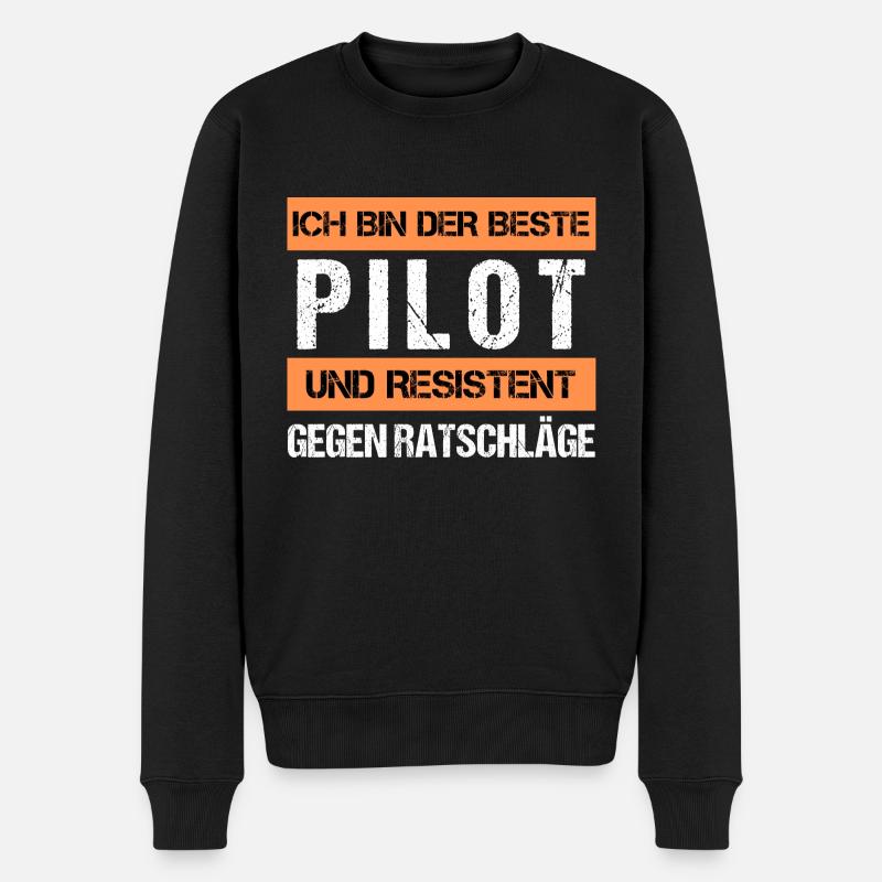Resistenter Pilot - Männer Premium Bio Pullover - Schwarz