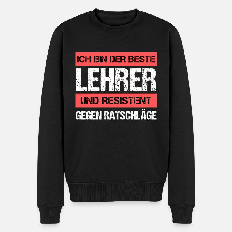 Resistenter Lehrer - Männer Premium Bio Pullover - Schwarz
