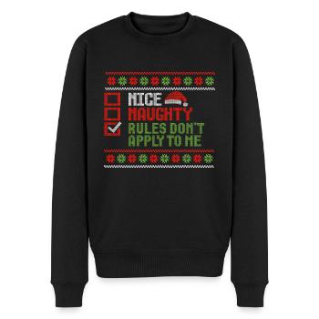 Christmas Xmas Saying Humor Funny Witty - Men's Premium Organic Jumper - black - Front - Nico (187cm)