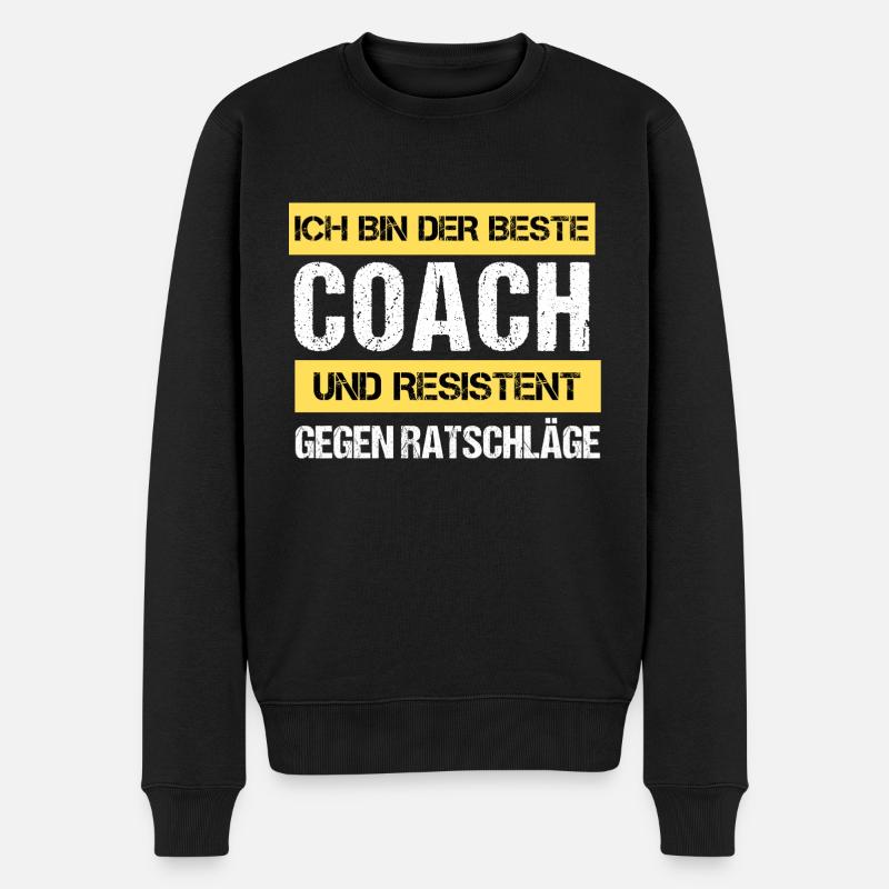 Resistenter Coach - Männer Premium Bio Pullover - Schwarz