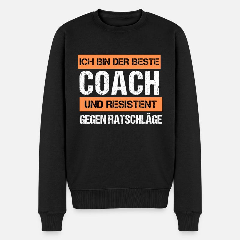 Resistenter Coach - Männer Premium Bio Pullover - Schwarz