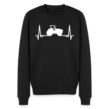 Traktor Herzschlag Landwirte Landwirtschaft Bauer - Männer Premium Bio Pullover - Schwarz - Vorne - Nico (187cm)