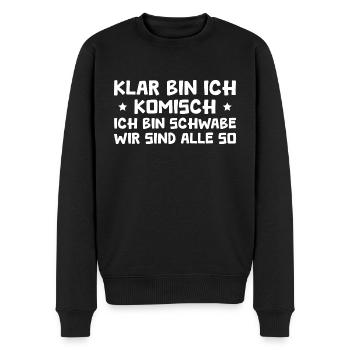Schwäbisch Humor Schwabenland Schwabe Geschenk - Männer Premium Bio Pullover - Schwarz - Vorne - Nico (187cm)