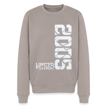 21ST BIRTHDAY LIMITED EDITION 2005 - Men's Premium Organic Jumper - taupe - Front - Nico (187cm)